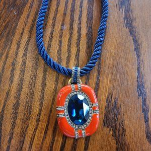 Navy braided necklace